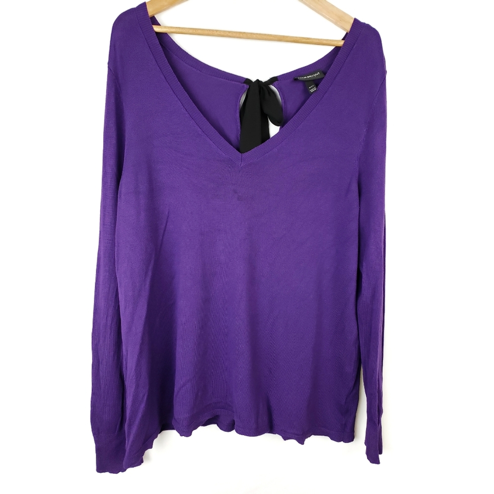 Lane Bryant Purple V Neck Pullover Sweater 14/16